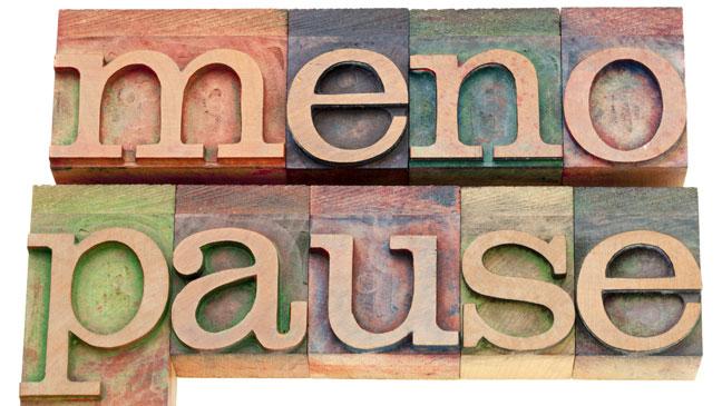 Menopause written in block letters